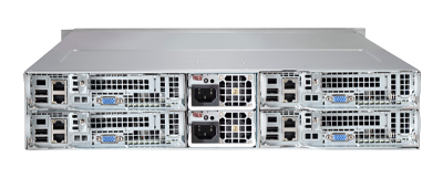 Supermicro TwinPro SuperServer 2028TP-HTFR rear view nodes
