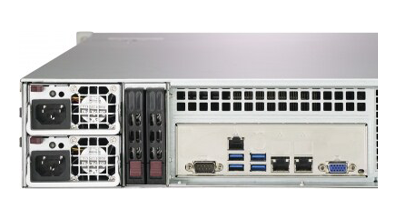 Supermicro SuperStorage 2029P-ACR24H rear of system