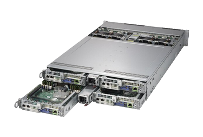 Supermicro BigTwin SuperServer 2029BT-HNTR rear nodes Supermicro BigTwin SuperServer 2029BT-HNTR rear view nodes