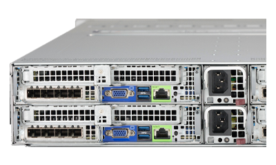 Supermicro BigTwin A+ SuperServer 2123BT-HNC0R rear ports detail Supermicro BigTwin A+ SuperServer 2123BT-HNC0R rear detail