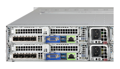 Supermicro BigTwin A+ SuperServer 2123BT-HNR rear ports detail Supermicro BigTwin A+ SuperServer 2123BT-HNR rear detail