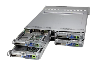 Supermicro BigTwin SuperServer 220BT-HNC8R rear view nodes