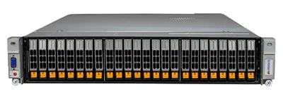 Supermicro MP SuperServer 241E-TNRTTP front of system Supermicro SuperServer 241E-TNRTTP front detail