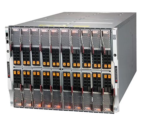 Supermicro 4119S-T2N front of blade enclosure