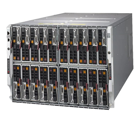 Supermicro 4129P-T3N front of blade enclosure