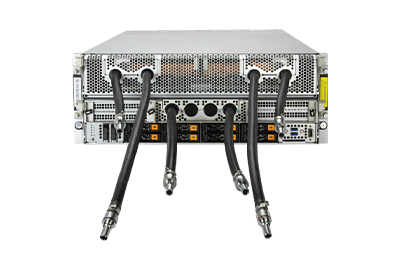 Supermicro SuperServer 421GE-NBRT-LCC front Supermicro AI Training SuperServer 421GE-NBRT-LCC front