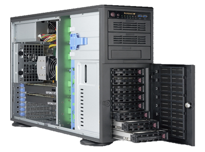 Supermicro SuperWorkstation 5049A-T front