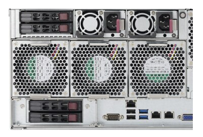 Supermicro SuperStorage 5049P-E1CR45H rear ports detail SuperServer 5049P-E1CR45H rear