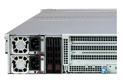 SuperServer 521E-E1CR24L rear Supermicro 521E-E1CR24L rear of system