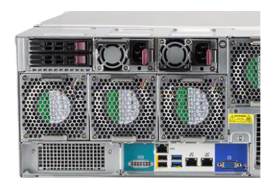 SuperServer 540P-E1CTR45H rear Supermicro 540P-E1CTR45H rear of system