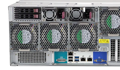 Supermicro 540P-E1CTR60H rear detail view Supermicro Storage SuperServer 540P-E1CTR60H rear view