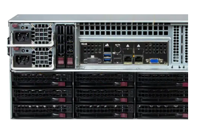 Supermicro 542B-E1CR36L rear of system