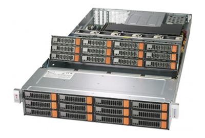 Supermicro SuperStorage 6029P-E1CR24H side view opened SuperServer 6029P-E1CR24H rear