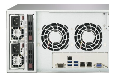 Supermicro SuperStorage 6049P-E1CR24H rear ports detail SuperServer 6049P-E1CR24H rear