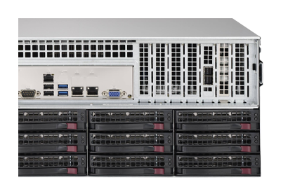 Supermicro SuperStorage 6049P-E1CR36H rear of system