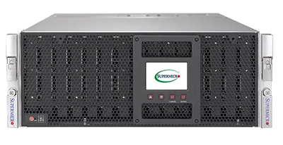 Supermicro SuperStorage 6049P-E1CR45L+ front view Supermicro SuperStorage 6049P-E1CR45L+ front detail view