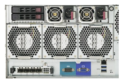 Supermicro SuperStorage 6049P-E1CR60L rear ports detail SuperServer 6049P-E1CR60L rear