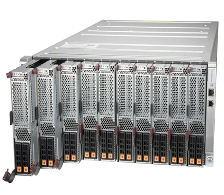 Supermicro 610P-1T2N front of blade enclosure