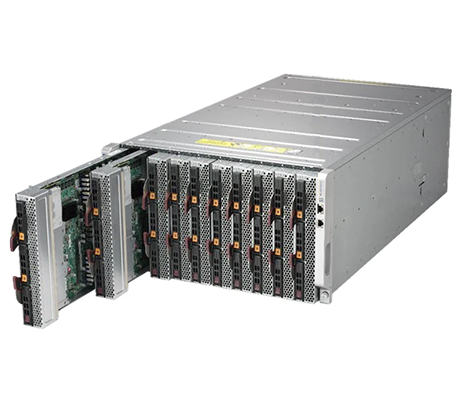 Supermicro 6119R-C3N front of blade enclosure