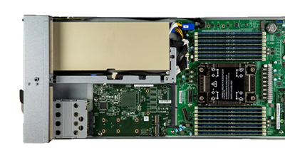 Supermicro 611E-5T2N top of system Supermicro 611E-5T2N top detail