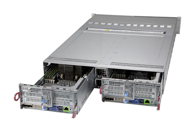 Supermicro BigTwin SuperServer 620BT-DNC8R rear view nodes
