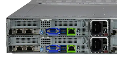 Supermicro 621BT-HNC8R detail rear of the system Supermicro SuperServer 621BT-HNC8R detail top