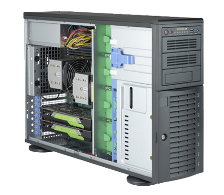 SuperMicro SuperWorkstation 7049A-T side view