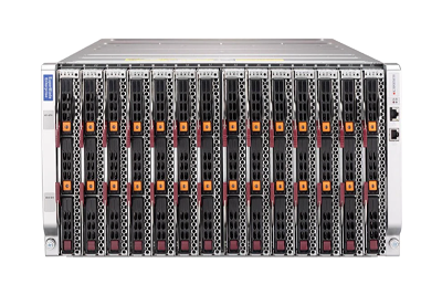 Enclosure with eight 2200W Titanium (96% efficiency) power supplies