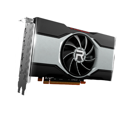 AMD Radeon RX 6600 XT GPU side view