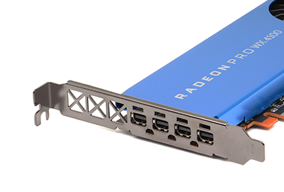 AMD Radeon Pro WX 4100 DisplayPorts AMD Radeon WX 4100 ports