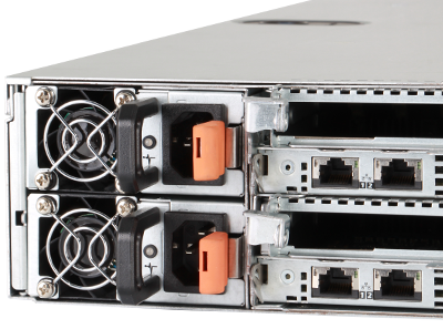 Redundant power supplies on back of Dell C6145 server