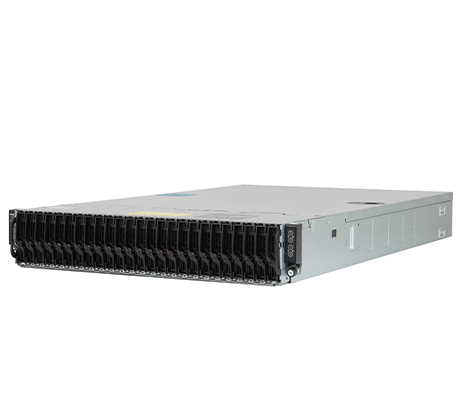 Dell C6320 front perspective, 24-bay 2.5-inch drive chassis