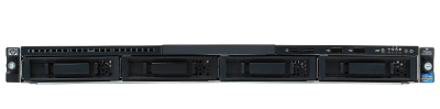 hpe DL120 Gen7 front view of 4-bay LFF drive chassis
