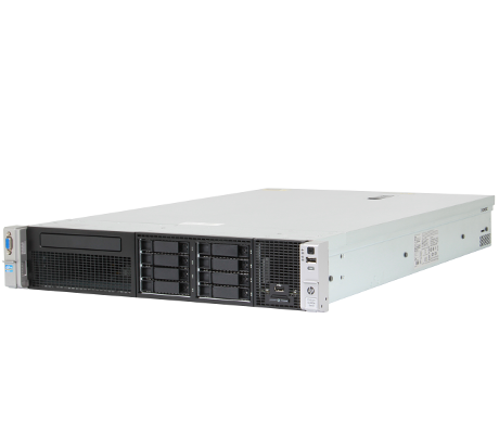HPE DL380e Gen8 front perspective with bezel