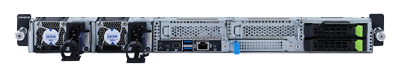 Gigabyte E162-220 front drive bays and ports Gigabyte E162-220 front panel view