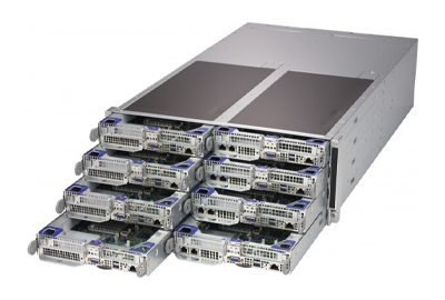 FatTwin SuperServer F619P3-FT inserted nodes Supermicro FatTwin SuperServer F619P3-FT nodes in chassis