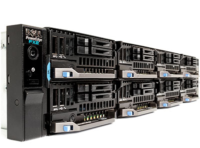 Dell FX2 front extreme perspective with 8 FC430