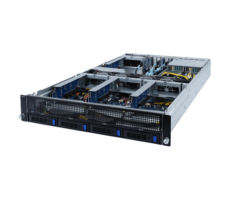 Gigabyte G242-P31 GPU server side view