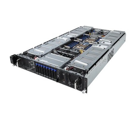 Gigabyte G291-280 GPU server side view