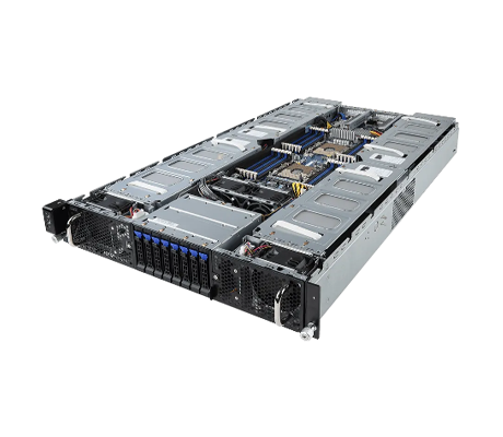 Gigabyte G291-2G0 GPU server side view