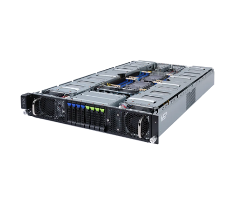 Gigabyte G292-2G0 GPU server side view