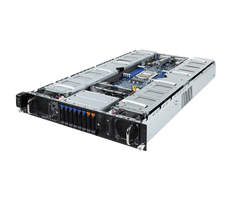 Gigabyte G292-Z20 GPU server side view