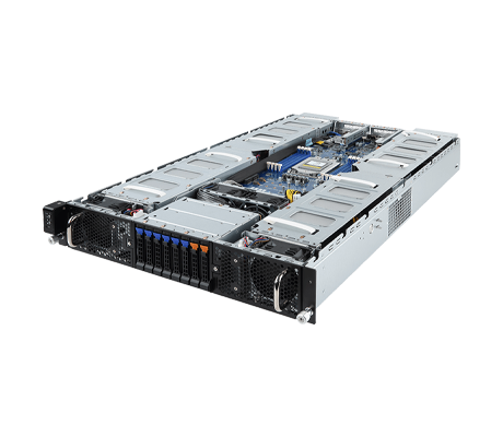 Gigabyte G292-Z22 GPU server side view