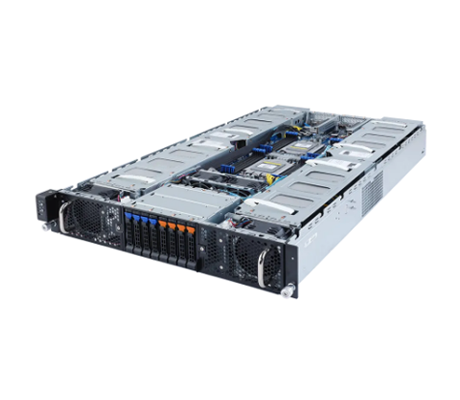 Gigabyte G292-Z40 GPU server side view