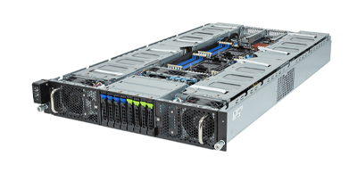 Gigabyte G293-Z41 GPU server side view