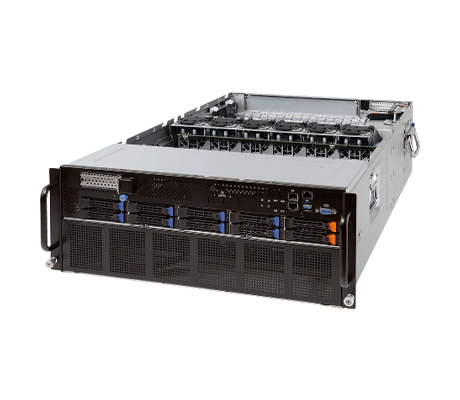 Gigabyte G481-H80 GPU server side view