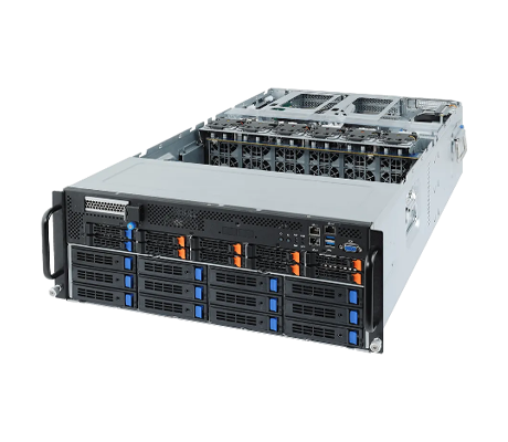 Gigabyte G482-Z50 GPU server side view