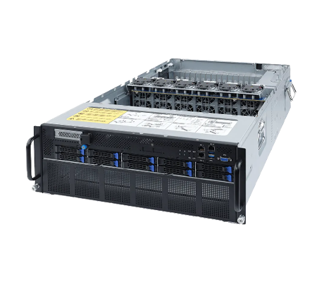 Gigabyte G482-Z51 GPU server side view