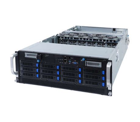 Gigabyte G492-H80 GPU server side view