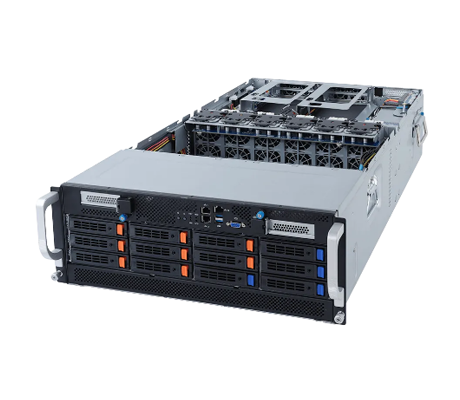 Gigabyte G492-Z51 GPU server side view